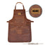 Gepersonaliseerd echt lederen schort met naam, logogravure, BBQ grillschort, kookschort bruin