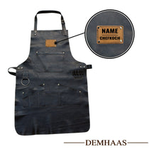 Personalized Genuine Leather Apron – BBQ & Workshop Apron with Name Engraving
