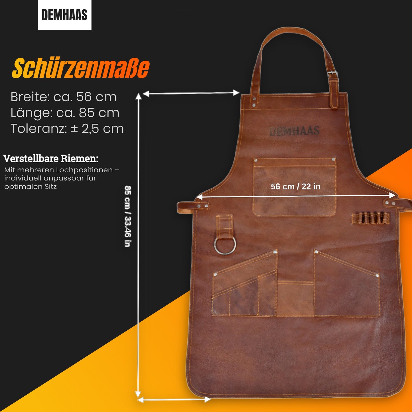 Personalisierte Leder Schürze aus Echtleder – BBQ & Werkstatt Schürze mit Namensgravur