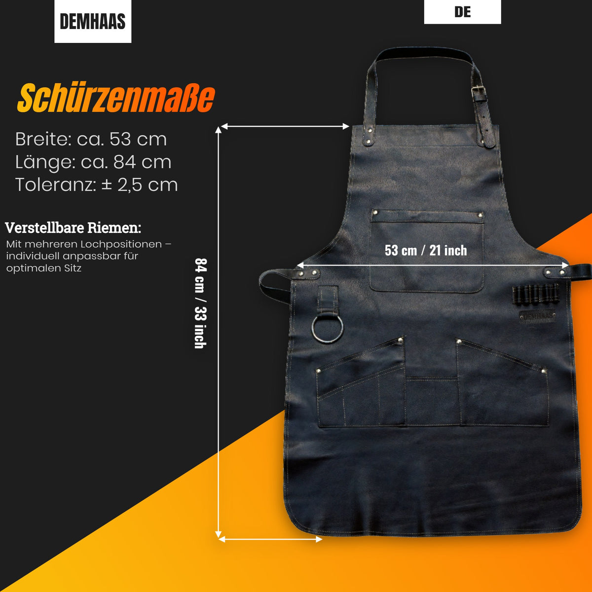 Personalized Genuine Leather Apron – BBQ & Workshop Apron with Name Engraving