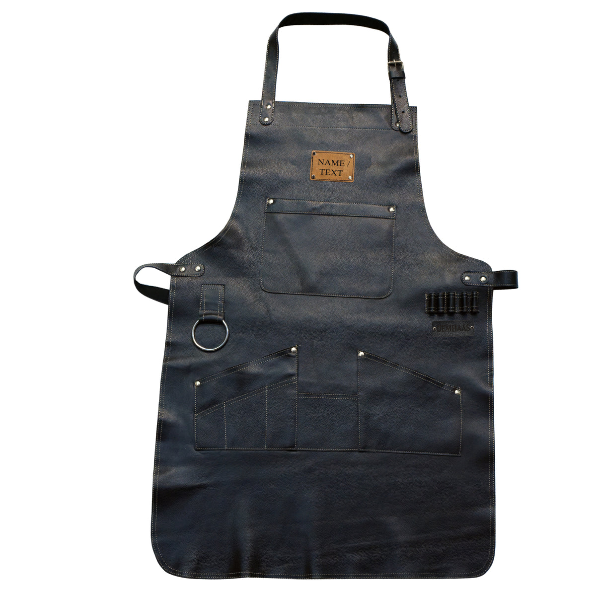 Personalized Genuine Leather Apron – BBQ & Workshop Apron with Name Engraving